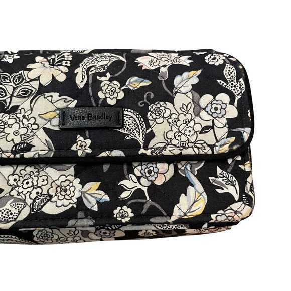 Vera Bradley RFID Zip Around Wallet Black Floral Women Size 6.5 x 4 - Picture 3 of 11